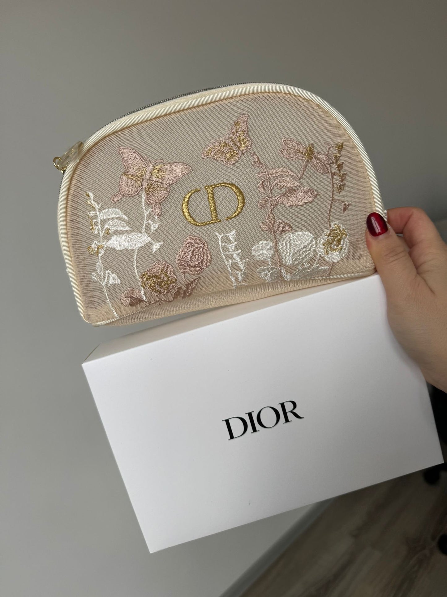 Dior Beauty Embroidered Butterflies and Dragonflies Pouch