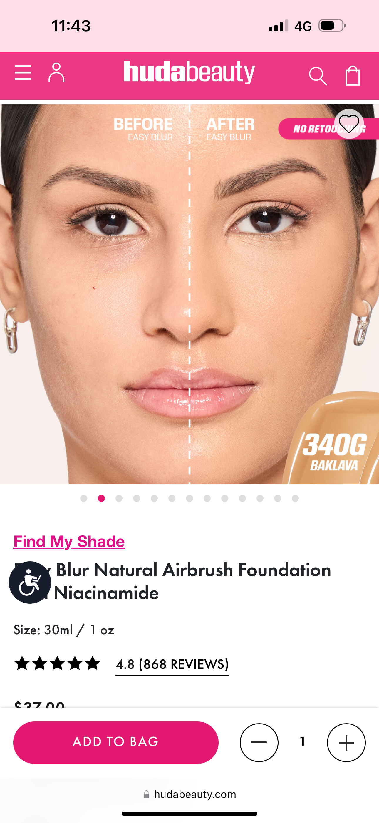 Huda Beauty - Easy Blur Foundation