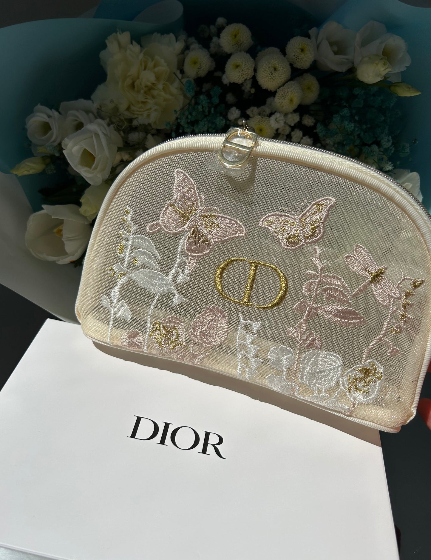 Dior Beauty Embroidered Butterflies and Dragonflies  Pouch