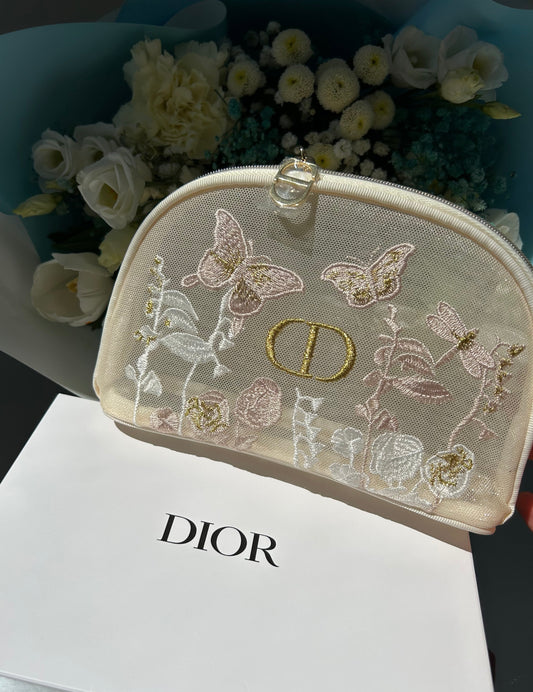 Dior Beauty Embroidered Butterflies and Dragonflies  Pouch