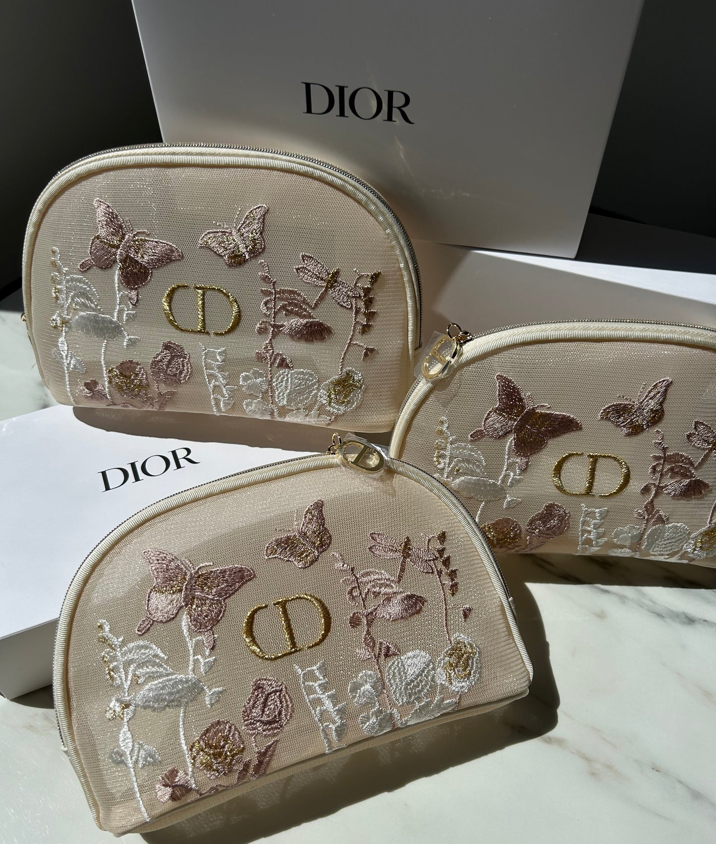 Dior Beauty Embroidered Butterflies and Dragonflies  Pouch