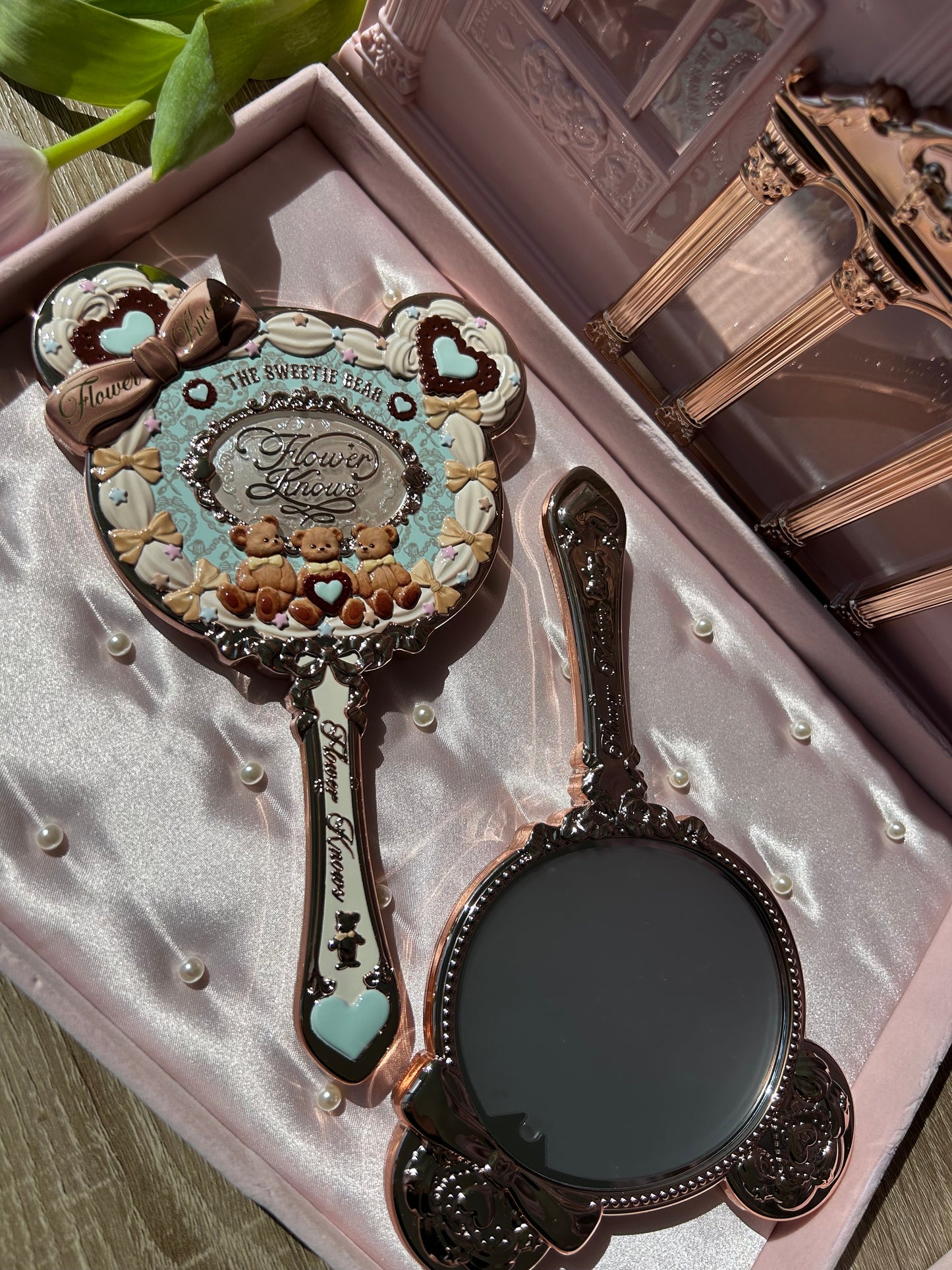 Flower Knows The Sweetie Bear Hand Mirror