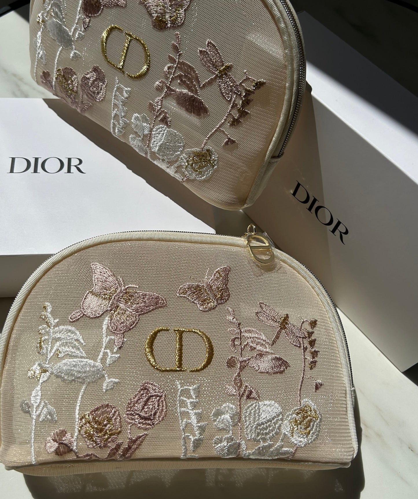 Dior Beauty Embroidered Butterflies and Dragonflies  Pouch