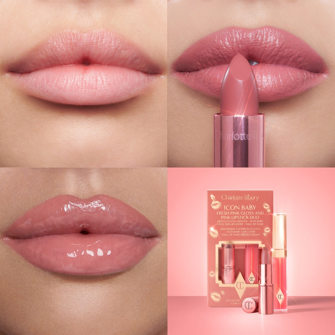 Charlotte Tilbury Icon Baby Fresh Pink Gloss & Pink Lipstick Duo