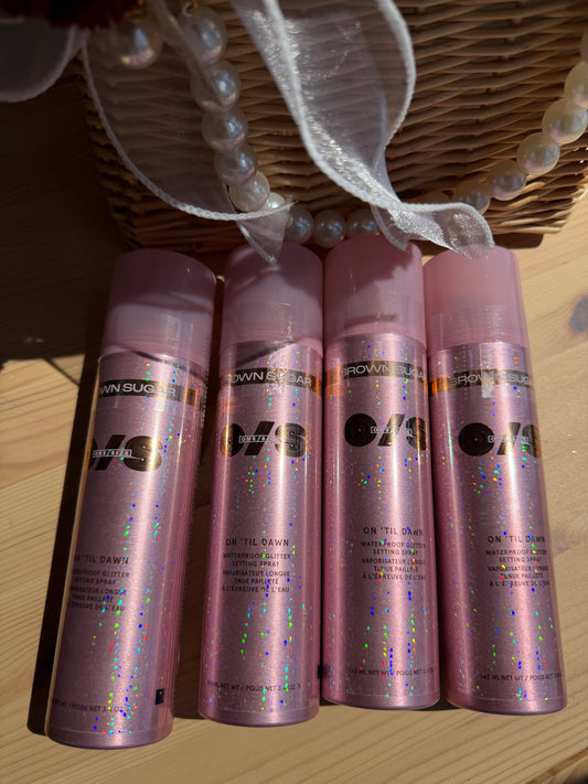 ONE/SIZE by Patrick Starrr 
On 'Til Dawn Waterproof Glitter Setting Spray - Brown Sugar