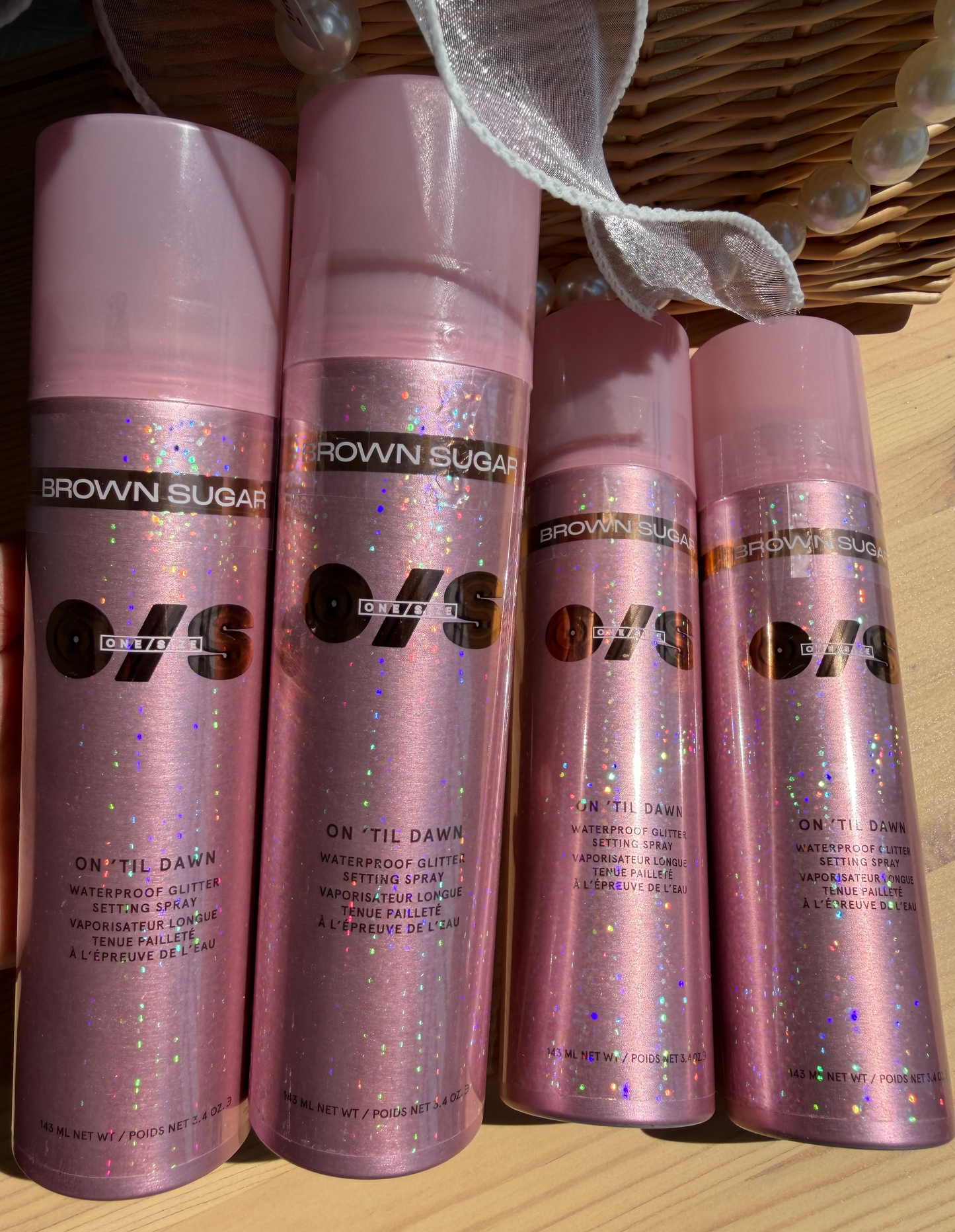 ONE/SIZE by Patrick Starrr 
On 'Til Dawn Waterproof Glitter Setting Spray - Brown Sugar